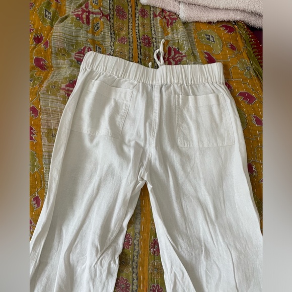 White linen pants M (fits S) - Picture 4 of 5